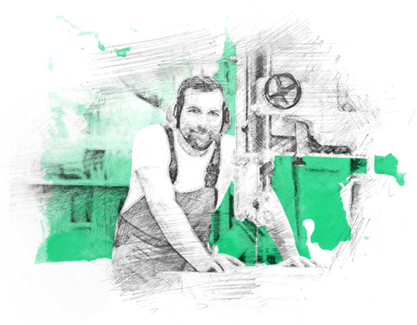 carpenter by the machine